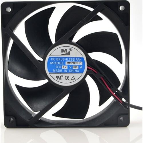 Original FOR YM1212PTB1 12025 12V 0.23A 12CM Double Ball Bearing Cooling Fan