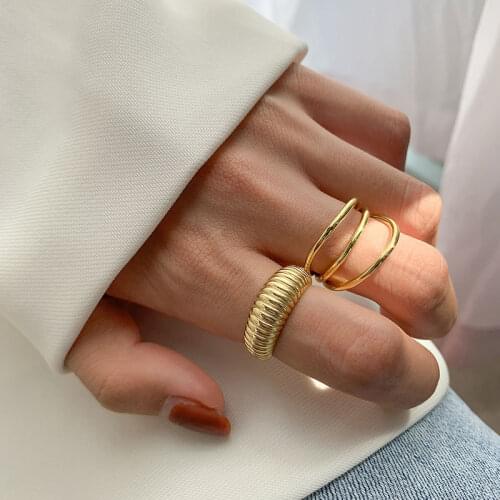 925 Sterling Silver Geometric Open Ring for Women Men Mutil-layer Lines Index Rings Party Jewelry Gifts Wholesale S-R925