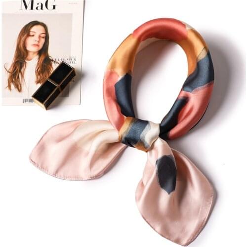70*70cm 2021 new women scarf silk hijabs neck kerchief head hijabs tie band ribbon foulard scarves