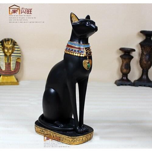 Home gifts crafts Resin Africa Egyptian craft god cat typical luxurious decorative sculpture 38cm high the biggest resin cat