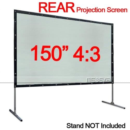 150 Inches 4:3 Translucent PVC Rear Back Projection Screen Curtain Film Fast Fold High Quality for Home Theater Outdoor Movies