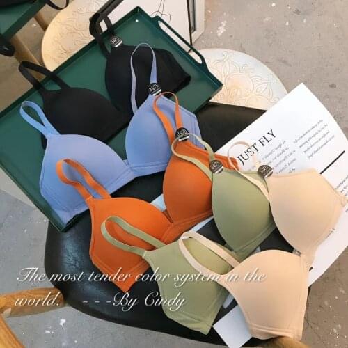 Simple Comfortable and Sexy Rimless Underwear Gathered Without Trace Gathered Bra Women