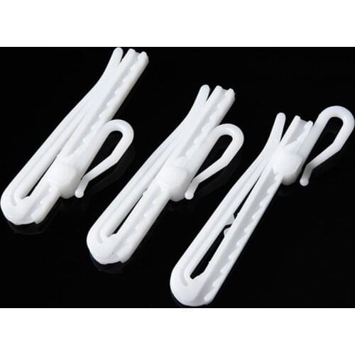 10 Pcs/lot Home Curtains Adjustable Hanging Hook White Type S Plastic Shower Curtain Hanging Hooks Curtain Tracks Accessories