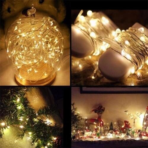Christmas Tree Wedding decoration 5M LED Strip Fairy Lights cortina de led garland battery powered Copper Wire luces de navidad