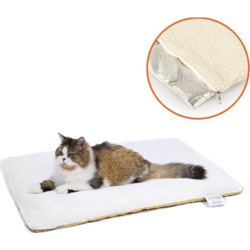 Self Heating Pet Bed Super Soft Fleece Comfortable Mat Warmer Sheepskin Puppy Dog Pad Pet-Washable Blanket For Cats Dogs
