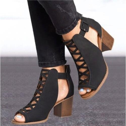 Fashion Womens Shoes 2020 Summer Breathable Slip-on Outdoor Leisure Sandals Women Elegant High Heels Sandals Sandalia Feminina