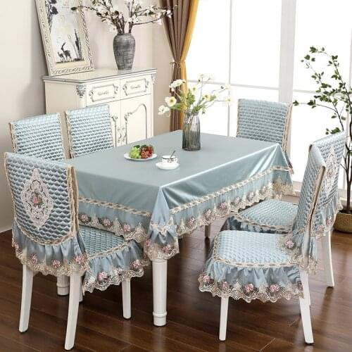 Golden and jade dining chair suit chair cover chair cushion back table cloth dining table cloth tablecloth rectangular