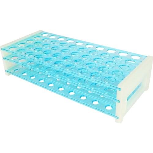 Plastic Test Tube Stand Bracket Rack for 16mm Test Tubes 50 Hole Positions Three Deck Test Tube Holder 1 Pc