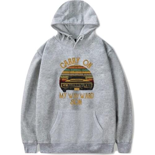 Carry on My Wayward Son Oversized Hoodies Sweatshirts Men Women Streetwear Hoody Cotton Long Sleeve Streetwear Kpop 2020 Casual