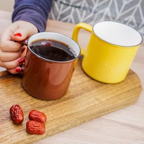 Japanese porcelain enameled edge thick enamel water tea cup coffee mug teacup beer drinkware 350ml