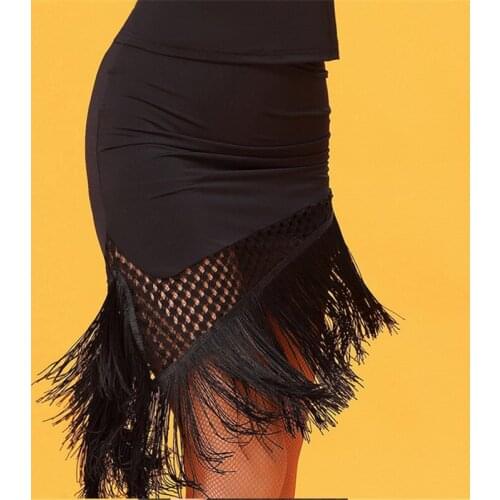 New Latin Half Skirt Women Cha Cha Rumba Samba Fringe Sexy Leopard Dance Skirts Female Adults Performance Training Latino Dress