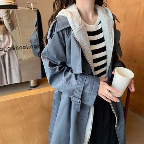 Korean Style Loose Oversized X-Long Womens Trench Coat Double-Breasted Belted Lady Cloak Windbreaker Spring Fall Outerwear