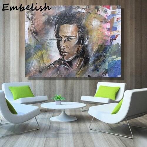 1 Pieces Famous Singer Elvis Presley Figure Wall Art Poster For Living Room HD Print Canvas Oil Painting Home Decor Wall Pictur
