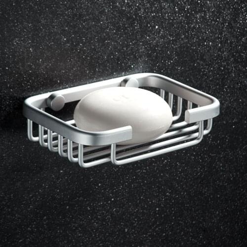 1 PCS Sliver Drilling Soap Dishes Shower Case Holder Wall Mounted Bath Accessories Soap Holder Rack Drilling Storage Soap Rack