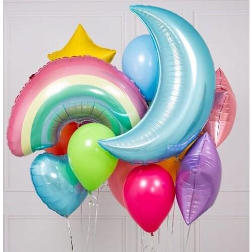 18/36inch Heart/Star Birthday baby shower wedding party Foil Decoration Macaroon balloon Latex set globos kids toy