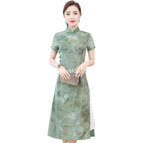 2021 folk style aodai dress vietnam chiffon aodai floral elegant ao dai dress oriental dress cheongsam dress elegant party dress
