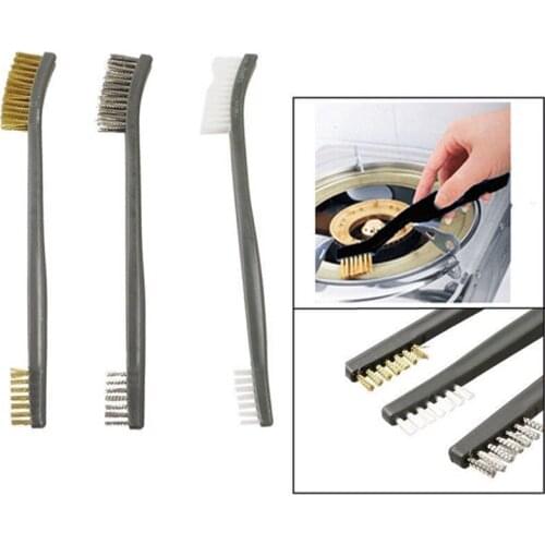 3 Pcs Double Head Outdoor Indoor Cleaning Tool Wire Brush Cleaning Kit For Polishing Detail Metal Rust Brush