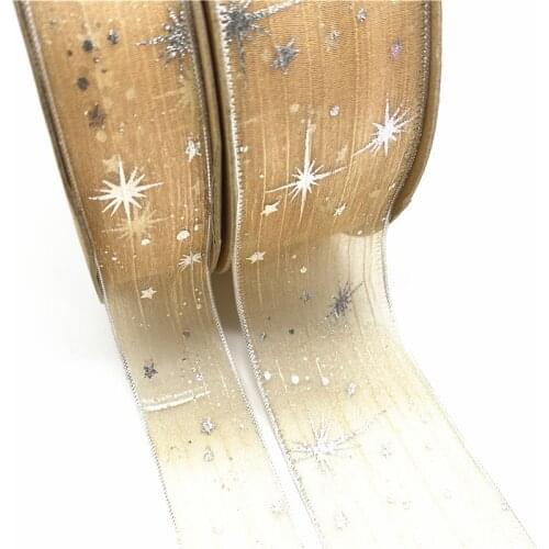 5Yards 25/40mm Starlight Dotted Tulle Glitter Ribbon Organza Mesh Fabric Belt DIY Craft Accessories Hair Clip Bow Accessories#04