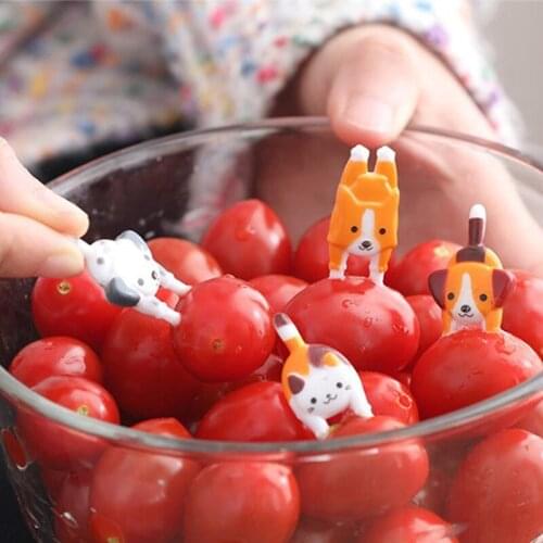 7Pcs Cute Mini Animal Cartoon Food Picks Children Snack Cake Dessert Food Fruit Forks Lunch Bento Accessories Party Decor