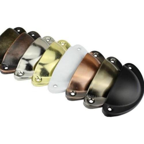 81*32mm Iron Cabinet Handles Smooth Board Semicircle Iron Sheet Handle Furniture Sliver Gold Black Bronze Cabinet Shell Handle
