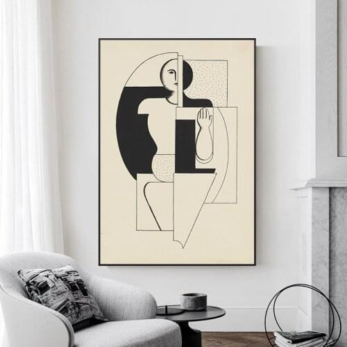 BALLEAY ART Wall Poster Balck and White Figure Canvas Painting For Living Room Decorative Pictures Wall Art Posteras and Prints