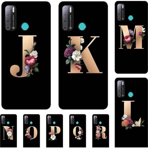 For Tecno Pouvoir 4 Pro Pouvoir 4 LC7 Case Funny Custom Name Letter Couple Cover Fashion Black TPU Soft Coque