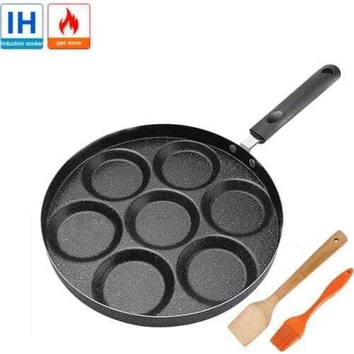 Four-hole Frying Pot Pan Thickened Omelet Pan Non-stick Egg Pancake Steak Pan Cooking Tool Ham Pans Breakfast Maker Cookware