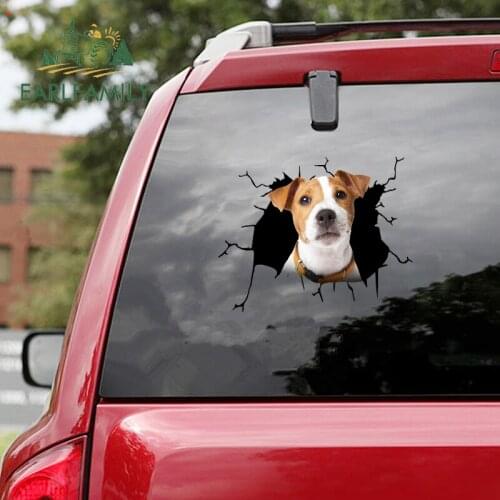 EARLFAMILY 13cm x 10cm for Jack Russell Terrier Funny Car Stickers Windows Decal Decal Campervan Motorcycle Windshield Decals