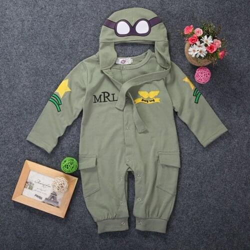 Emmababy Newborn Baby Boy Clothes Solid Color Long Sleeve Cotton Button Pocket Romper Playsuit Hat 2Pcs Outfits Clothes