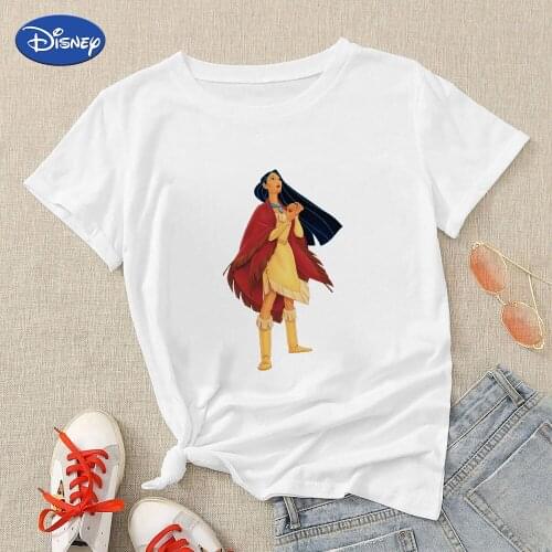 Pocahontas Princess Oversize T Shirt Hipster Disney Ropa Aesthetic 2021 Y2K Harajuku American Apparel Stylish Happy Young Woman