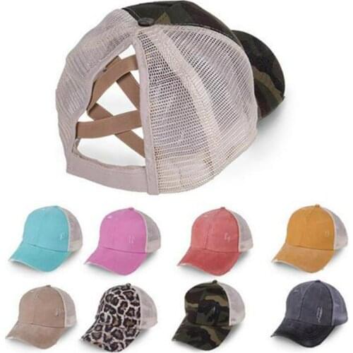 Tennis Caps Ponytail Baseball Cap Messy Hats For Women Washed Cotton Caps Casual Summer Sun Visor Outdoor Summer Snapback Hat