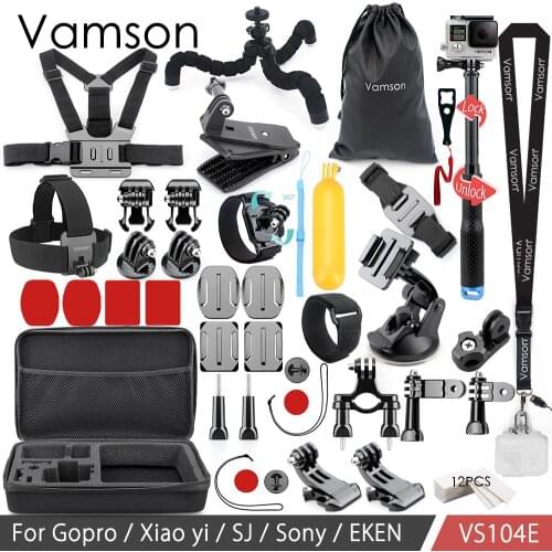 Vamson for Go pro Accessories Kit Monopod For Gopro Hero 7 6 5 4 3 For Xiaomi yi for SJCAM EKEN H9R Mijia VS104