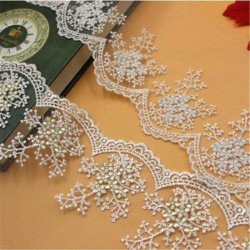 20Yds Ivory Black White Gold Silver Lace Mesh Trims Embroidery Accessories Small Flowers Wedding Dress Handmade Skirt Accessory