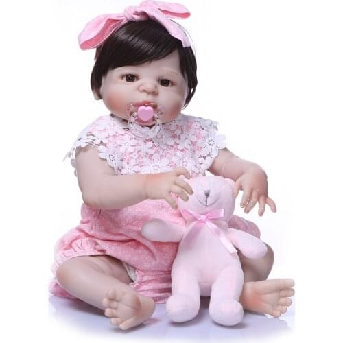 22" reborn Baby Doll Princess Girl Dolls full Silicone Babies Girls Lifelike real like bathe girl bebe dolls for sale toy