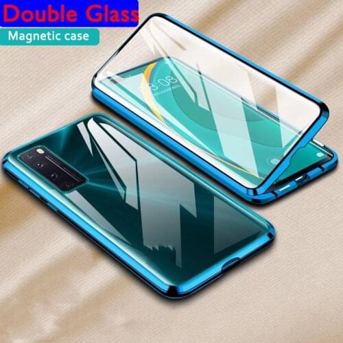 Magnetic Metal Double Glass Case For Samsung Galaxy S8 S10 S9 S21 S20 Note 8 9 20 10 Plus Ultra A52 A32 A51 A31 A71 Bumper Cover