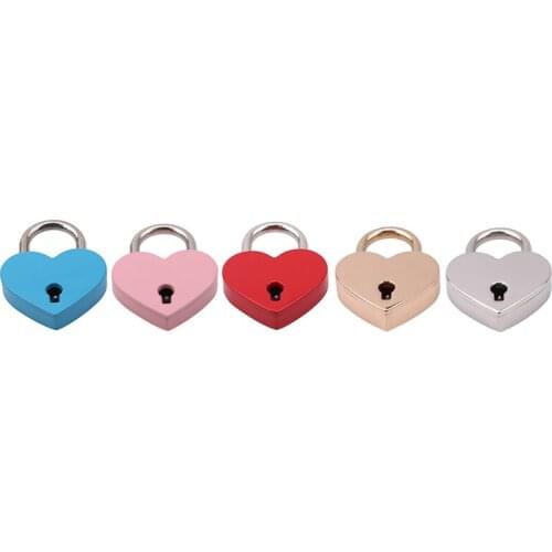 Mini Portable Heart Shape Old Antique Vintage Style Archaize Padlocks Travel Gym Locker Security Key Lock With Key Luggage Lock