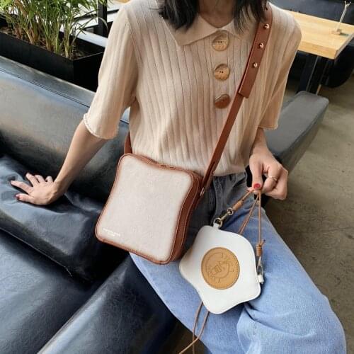 Fashion Toast Bread Fried Egg Shape Crossbody Ladies Wallet Phone Bag PU Leather Messenger Bag and Handbags Girls Shoulder Bag