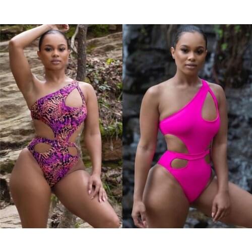 Cutout Monokini Women Beach Wear Sexy Swimming Suit Single Shoulder Strap Bathing Suit 2021 New