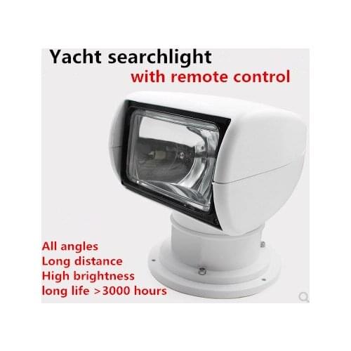 Marine Boat Spotlight Remote Control Searchlight Truck RV Car Scanning Cruising Fishing yacht lamp 100W halogen Bulb
