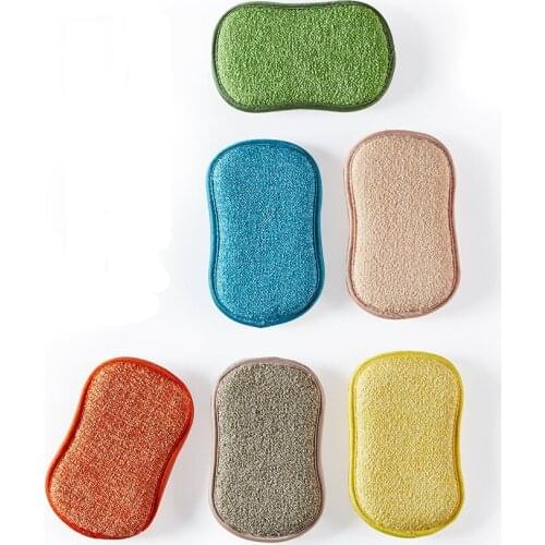 Dishwashing Spong Mop Does Not Hurt Wok Brush Pot Artifact Kitchen Non-Stick Oil Dishcloth Absorbent Nano Sponge Sponge Wipe