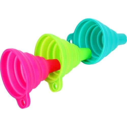 Collapsible Style Funnel Mini Silicone Foldable Funnels Gadgets Kitchen Cozinha Cooking Tools Protable Foldable Hopper
