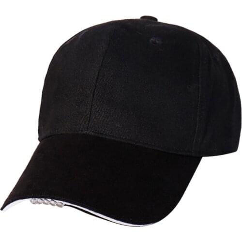 Led Lighting Fishing Mens Cap 2021 Flashlight Fishermans Breathable Casual Snapback Caps Male Fashion Light Hat Night