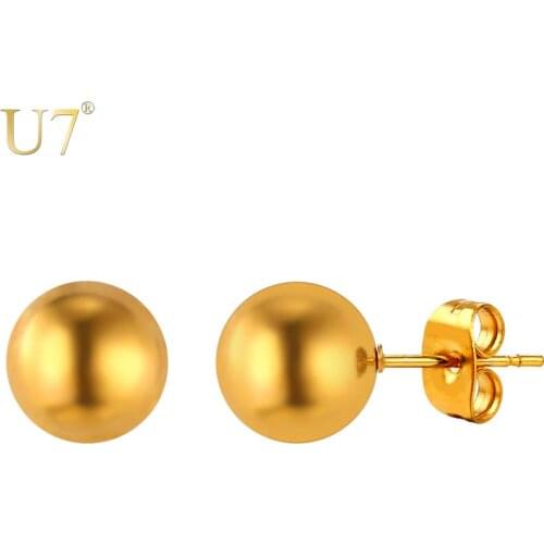 U7 New Hot Ball Earring Set For Women Fashion Jewelry Trendy Stainless Steel 3 Pairs Stud Earrings Wholesale 2016 E781