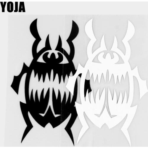 YOJA 8.1×12.4CM Vinyl Decal Creative Beetle Cartoon Animals Car Stickers Black/Silver 19C-0463