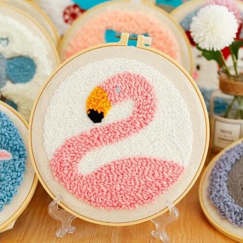 Embroidery Needlework DIY Kit Cross Stitch Hoop Fabric Handicraft Sewing Set Craft Creativity Material Punch Needle Tool Package