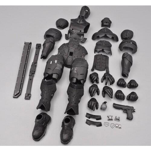 1/6 Scale Soldier Model Full Black Heavy Armor Full Set Of Diy Plastic Components Suitable For 12-inch Action Figure Toy Body