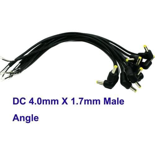 1Pc CCTV DC Power Plug Connector 4.0mm x 1.7mm Male 90 Degree Right Angle Socket Adapter With Cord Cable