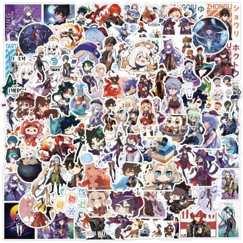 10/30/50/100PCS Cool Anime Genshin Impact Game Sticker Cartoon Decals for Kid Skateboard Fridge Luggage DIY Graffiti Toy Sticker