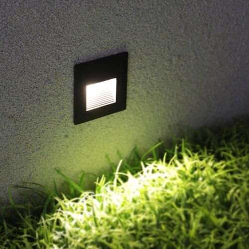 10PCS 1W 3W Outdoor Waterproof LED Step Light Recessed Garden Villa Pathway Corner Wall Lamp Stairway Hallway Step Stair Light