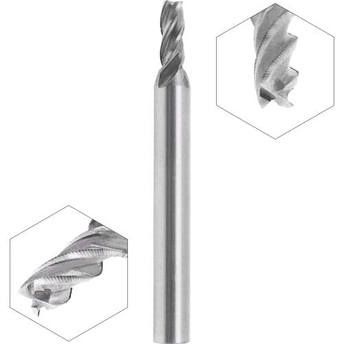 2.5/3/4/5/6/7/8/9/10/11/12mm 4 Flute HSS & Aluminum End Mill Cutter with Super Hard Straight Shank for CNC Mold Processing